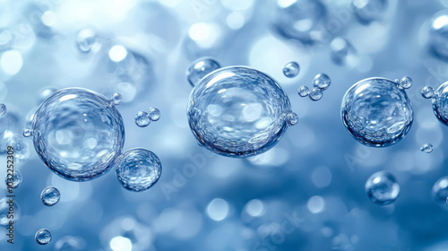 Wallpaper Mural Transparent liquid water and bubble close-up background Torontodigital.ca