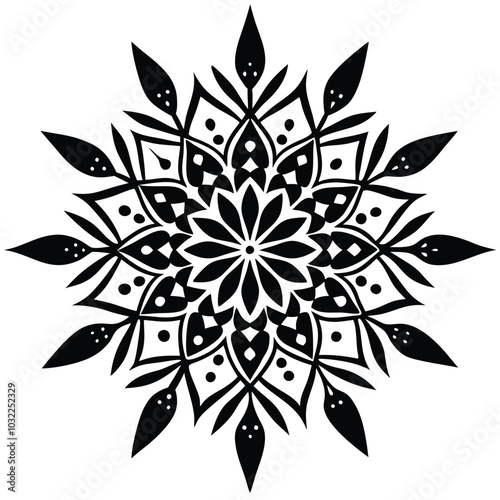 Christmas Mandala Silhouette Art.