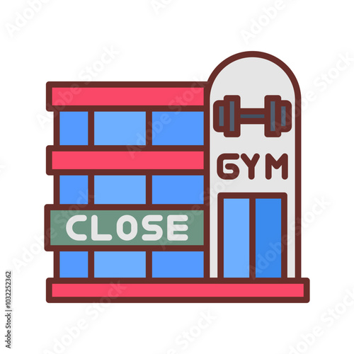 Gym Closed Filled Icons , Vector illustration