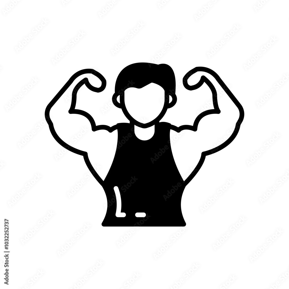 Fototapeta premium Physical Health Glyph Icon, Vector illustration