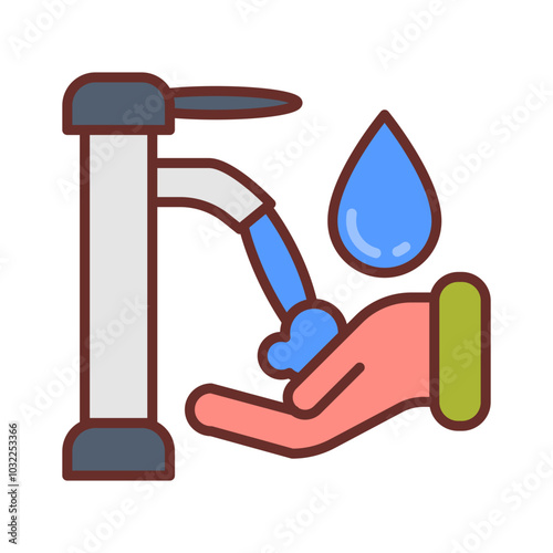Wash Hand Filled Icons , Vector illustration