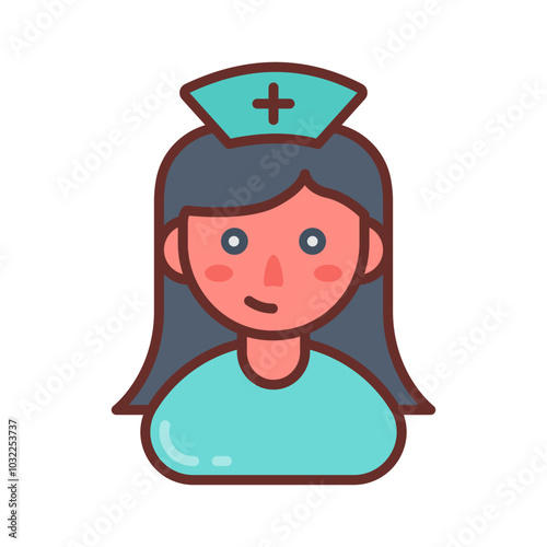 Nurse Filled Icons , Vector illustration
