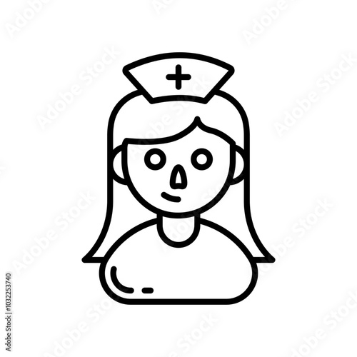 Nurse Outline Icon, Vector illustration