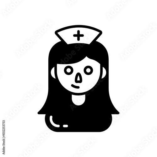 Nurse Glyph Icon, Vector illustration