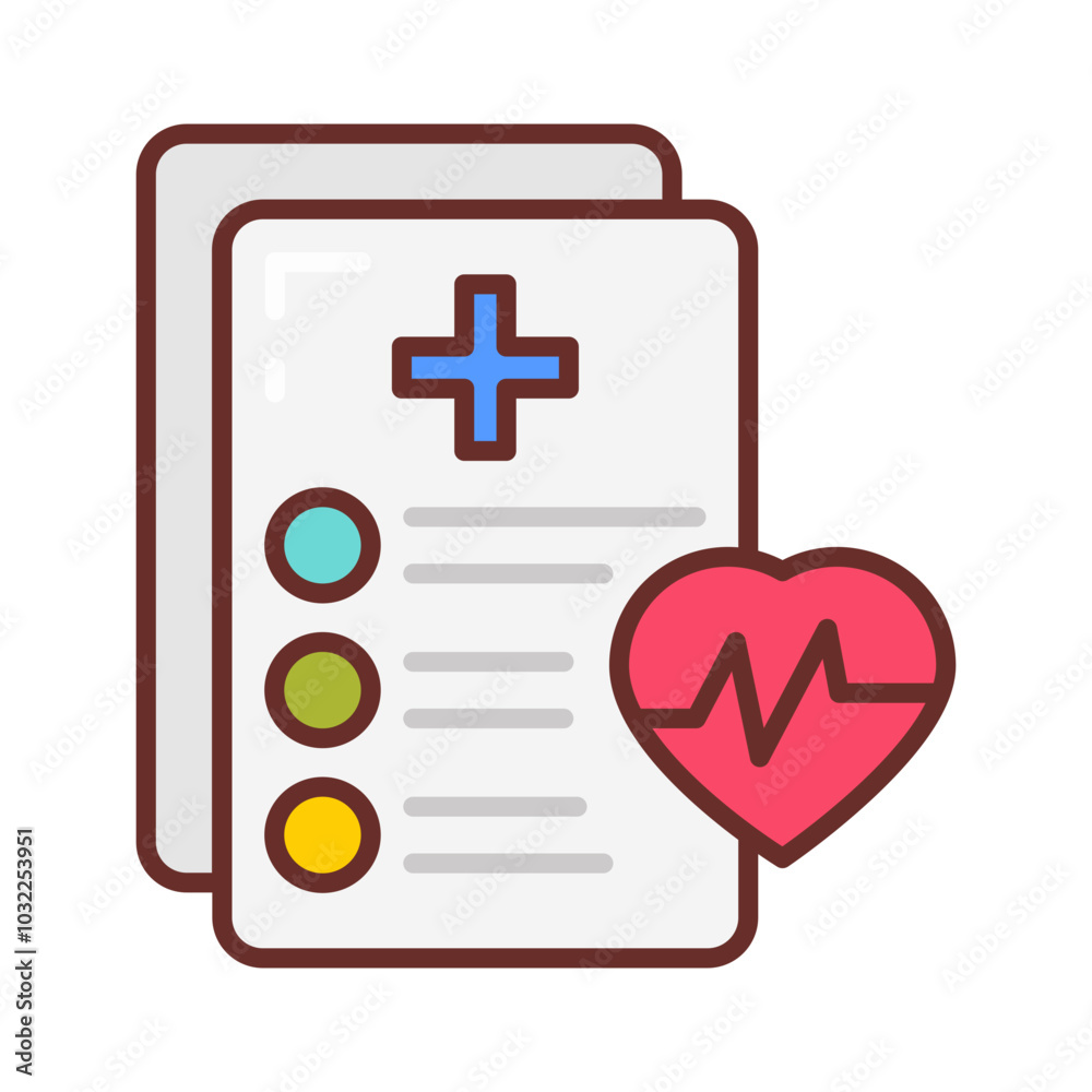 Medical Report Filled Icons , Vector illustration Medical Report Filled Icons , Vector illustration