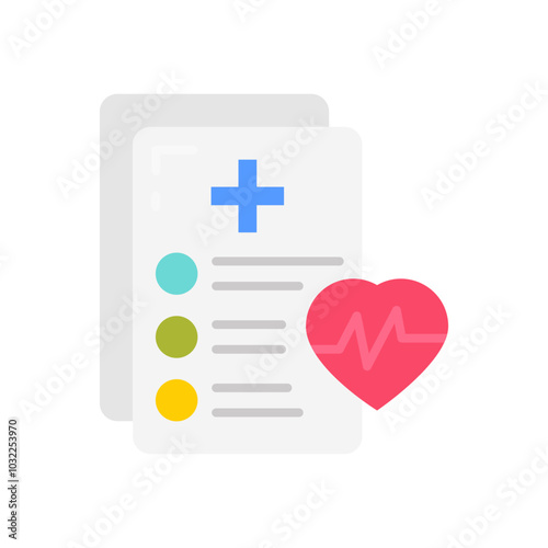 Medical Report Flat Icons, Vector illustration