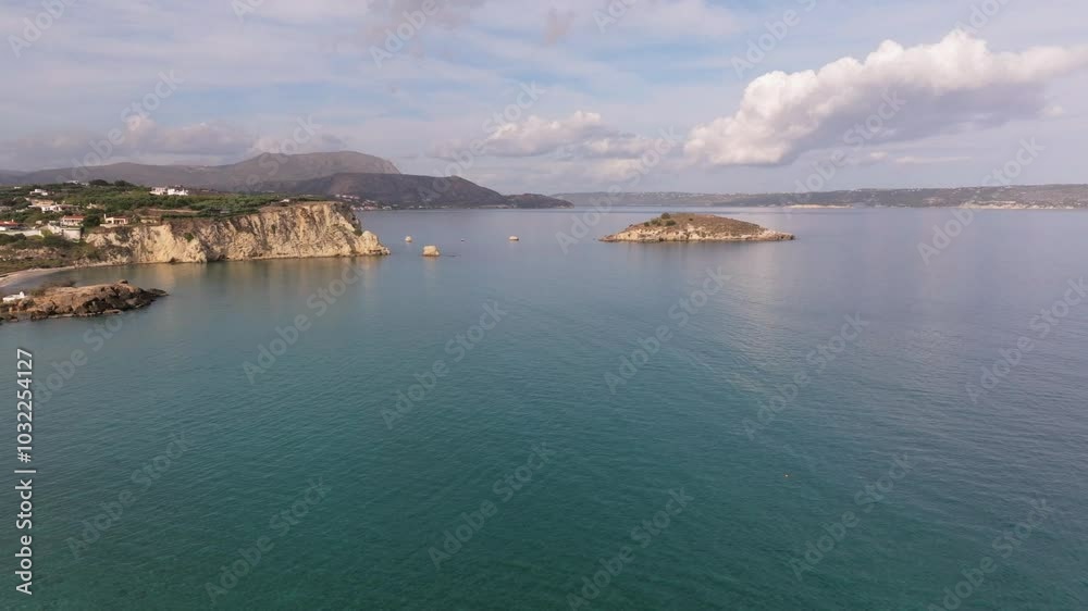 Aerial drone shot.View of famous beach in the summer, Crete, Greece. Famous beach with river and palm trees in Libyan sea. Tropical island, Panoramic view, Most beautiful beaches of Crete island Aerial drone shot.View of famous beach in the summer, Crete, Greece. Famous beach with river and palm trees in Libyan sea. Tropical island, Panoramic view, Most beautiful beaches of Crete island