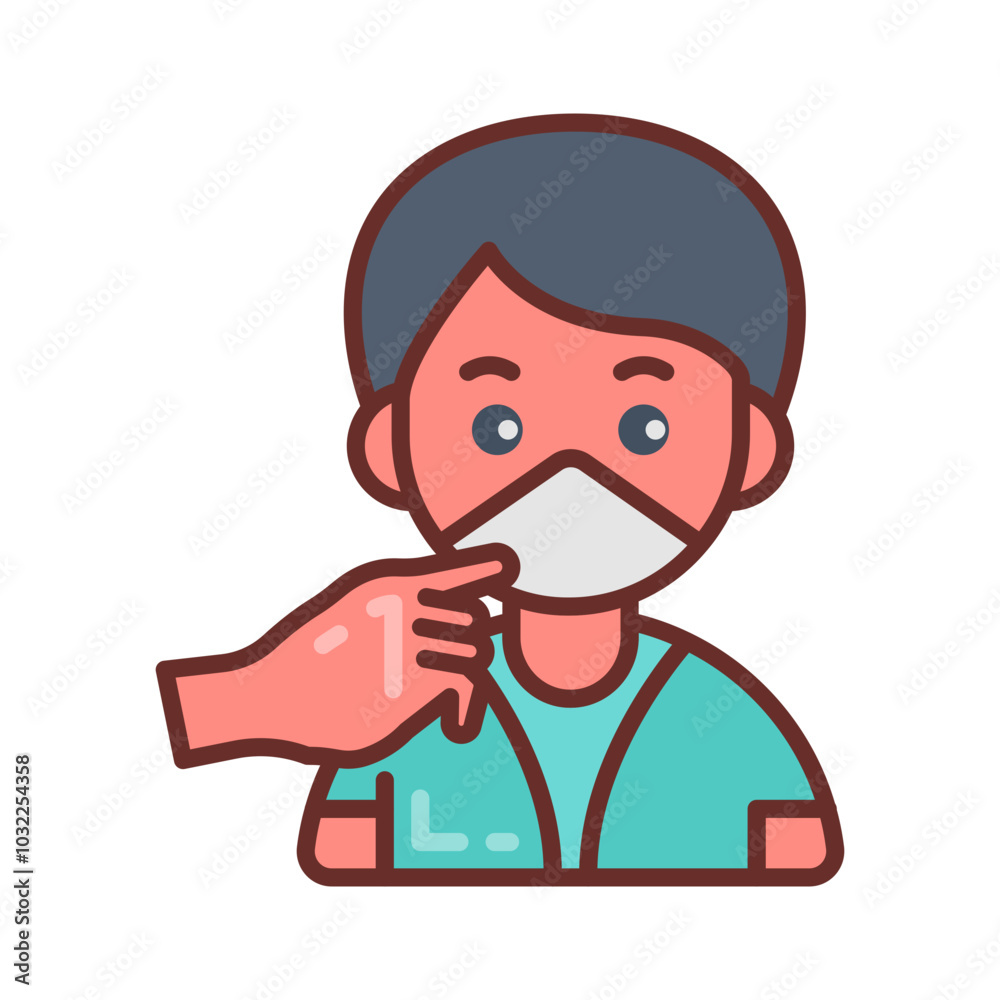 Don't Touch Mask Filled Icons , Vector illustration Don't Touch Mask Filled Icons , Vector illustration
