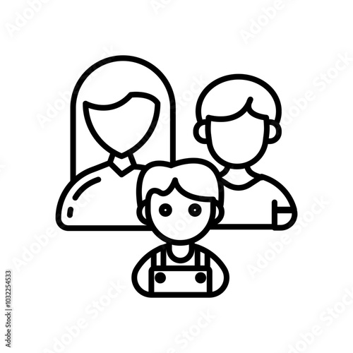 Family Care Outline Icon, Vector illustration