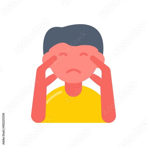 Anxiety Flat Icons, Vector illustration
