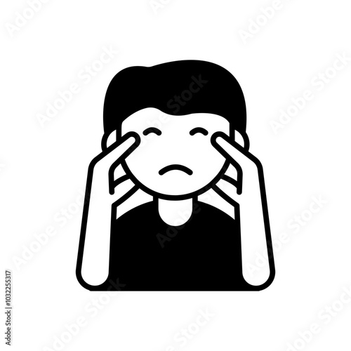 Anxiety Glyph Icon, Vector illustration