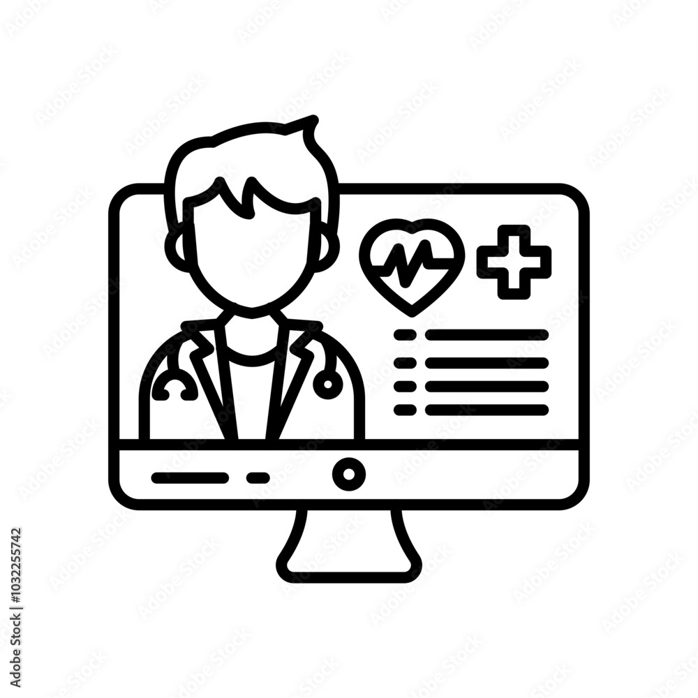 Doctor Help Outline Icon, Vector illustration Doctor Help Outline Icon, Vector illustration