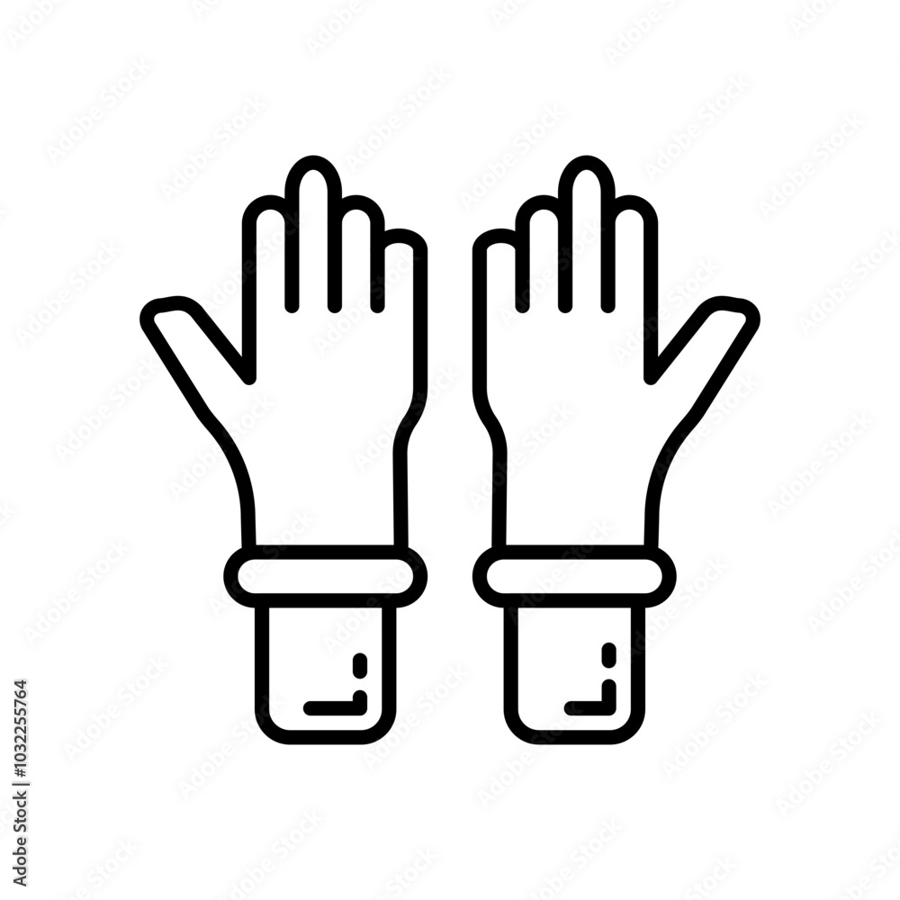 Wear Gloves Outline Icon, Vector illustration Wear Gloves Outline Icon, Vector illustration