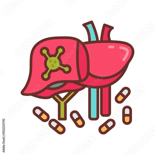Antiviral Drugs Filled Icons , Vector illustration