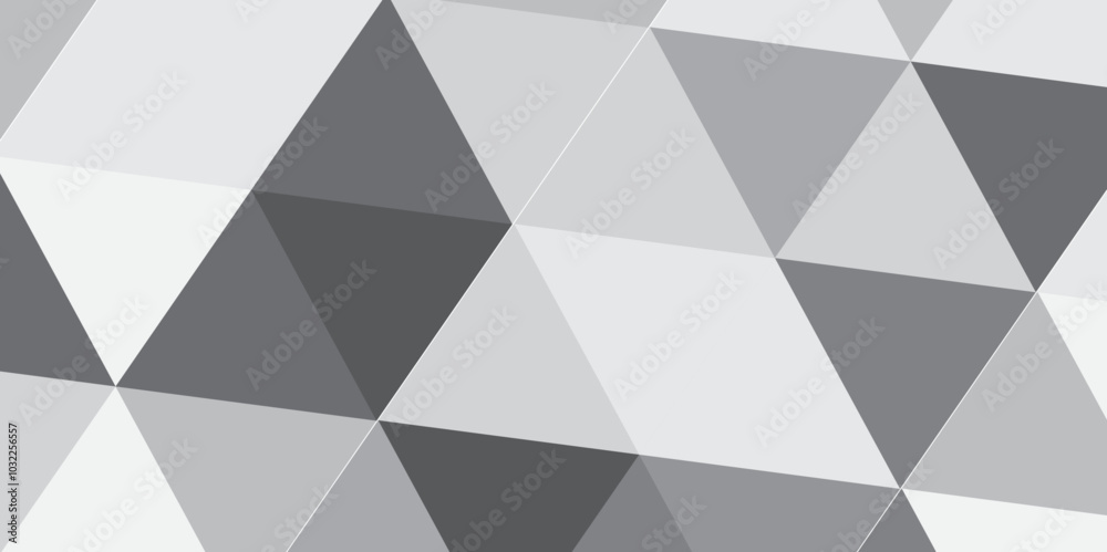 Fototapeta premium Black and white geometric triangles. Seamless textured pattern background. Seamless geometric pattern square shapes low polygon backdrop background.