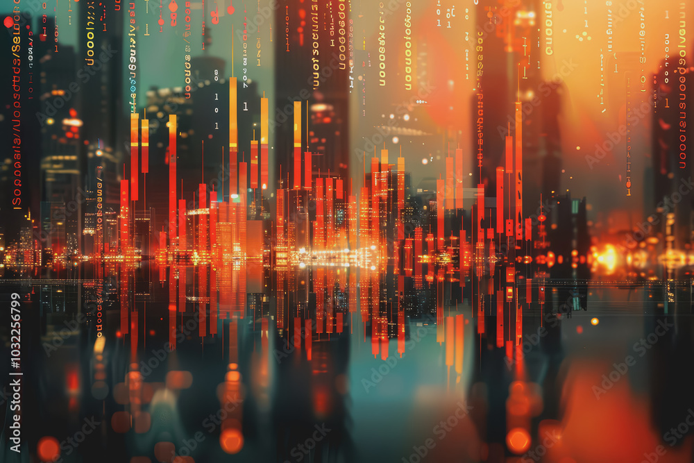 Obraz premium Stock prices vs trading volume scatter plot, strong positive correlation, investor interest rise.
