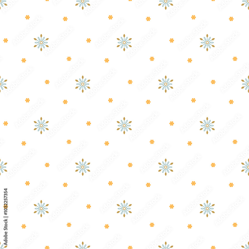 Winterly cool vector pattern with filigree snowflakes. Winterly cool vector pattern with filigree snowflakes.