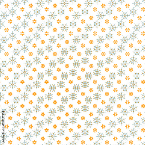 Winterly cool vector pattern with filigree snowflakes.