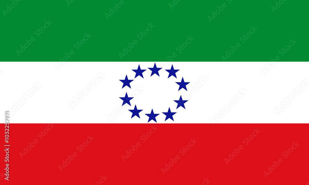 Naklejka premium Flag of Central Ethiopia Regional State (Federal Democratic Republic of Ethiopia)