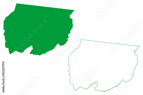 Tarauaca municipality (Acre state, Municipalities of Brazil, Federative Republic of Brazil) map vector illustration, scribble sketch Tarauaca map
