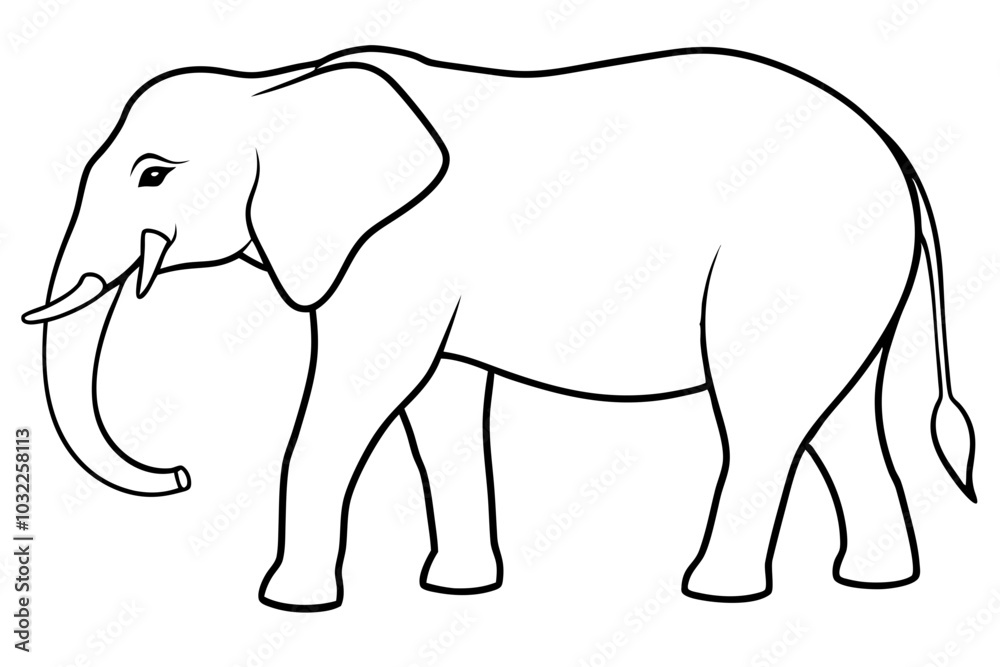 elephant line art silhouette vector illustration elephant line art silhouette vector illustration