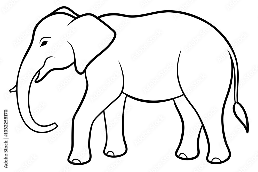elephant line art silhouette vector illustration