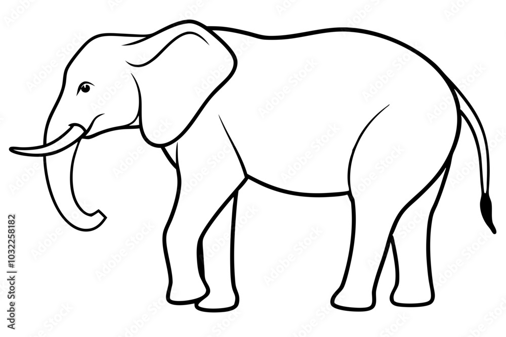 Fototapeta premium elephant line art silhouette vector illustration
