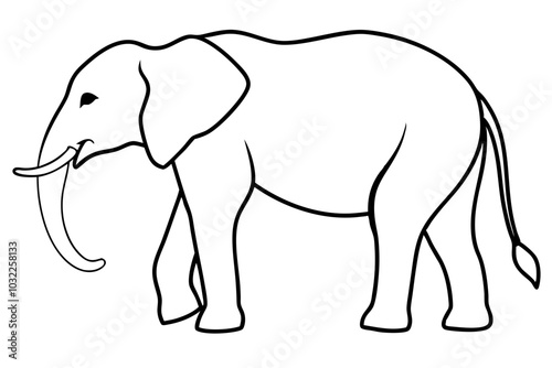 elephant line art silhouette vector illustration