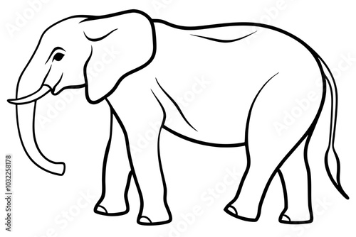 elephant line art silhouette vector illustration