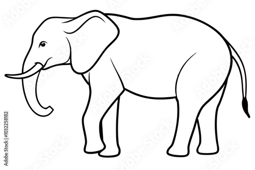 elephant line art silhouette vector illustration photo