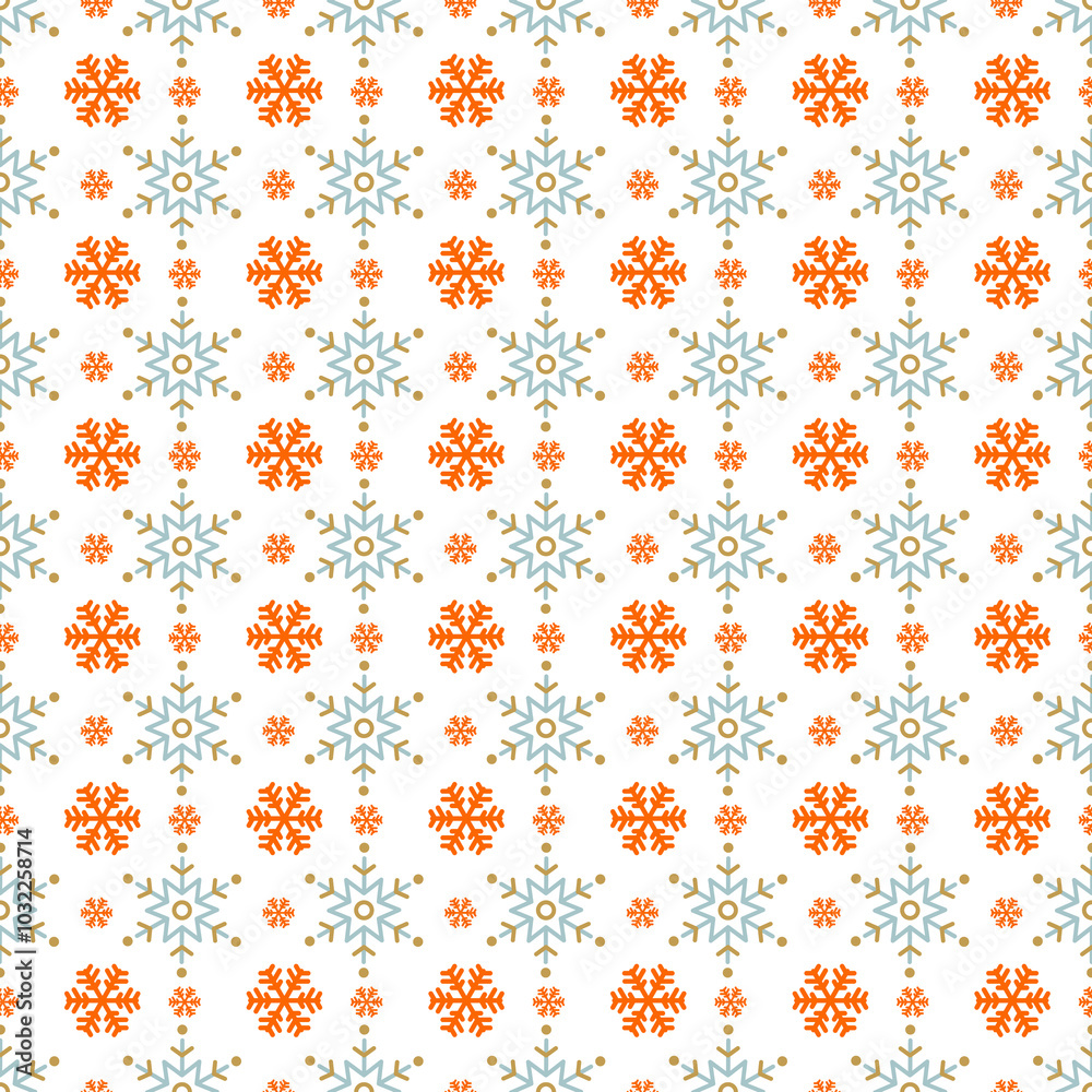 Winterly cool vector pattern with filigree snowflakes. Winterly cool vector pattern with filigree snowflakes.