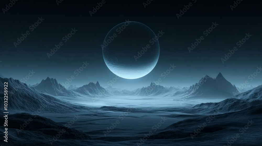 Abstract mountain terrain Gobi Desert rising moon Business science background Abstract mountain terrain Gobi Desert rising moon Business science background