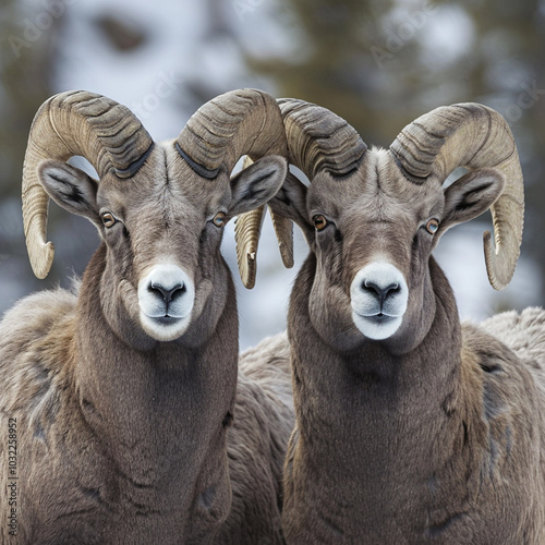 Bighorn Sheep Males, Alberta, Canada