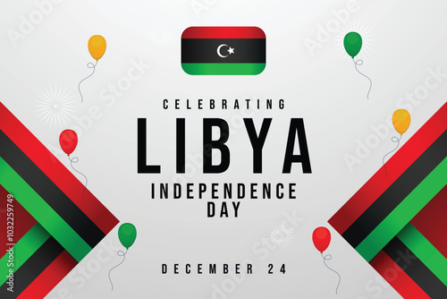 Libya Independence Day vector design template good for celebration usage. Libya Independence Day design. flat design. esp 10.
