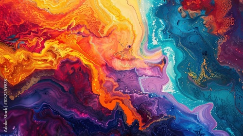 Vibrant abstract fluid patt...