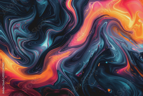 Fascinating color combinations Swirled together to create hypnotic, colorful abstract patterns.