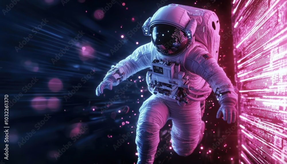 Futuristic Astronaut Stepping into the Unknown Futuristic Astronaut Stepping into the Unknown