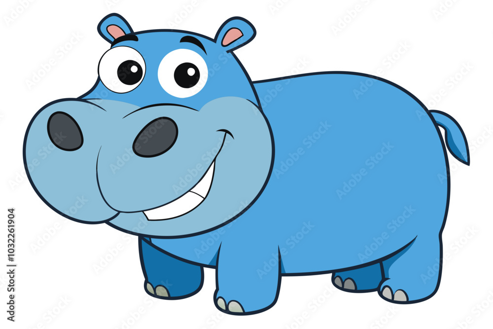 Naklejka premium hippopotamus cartoon vector illustration