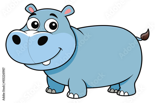 hippopotamus cartoon vector illustration