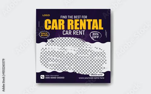 Luxury car  social media post design and banner design template