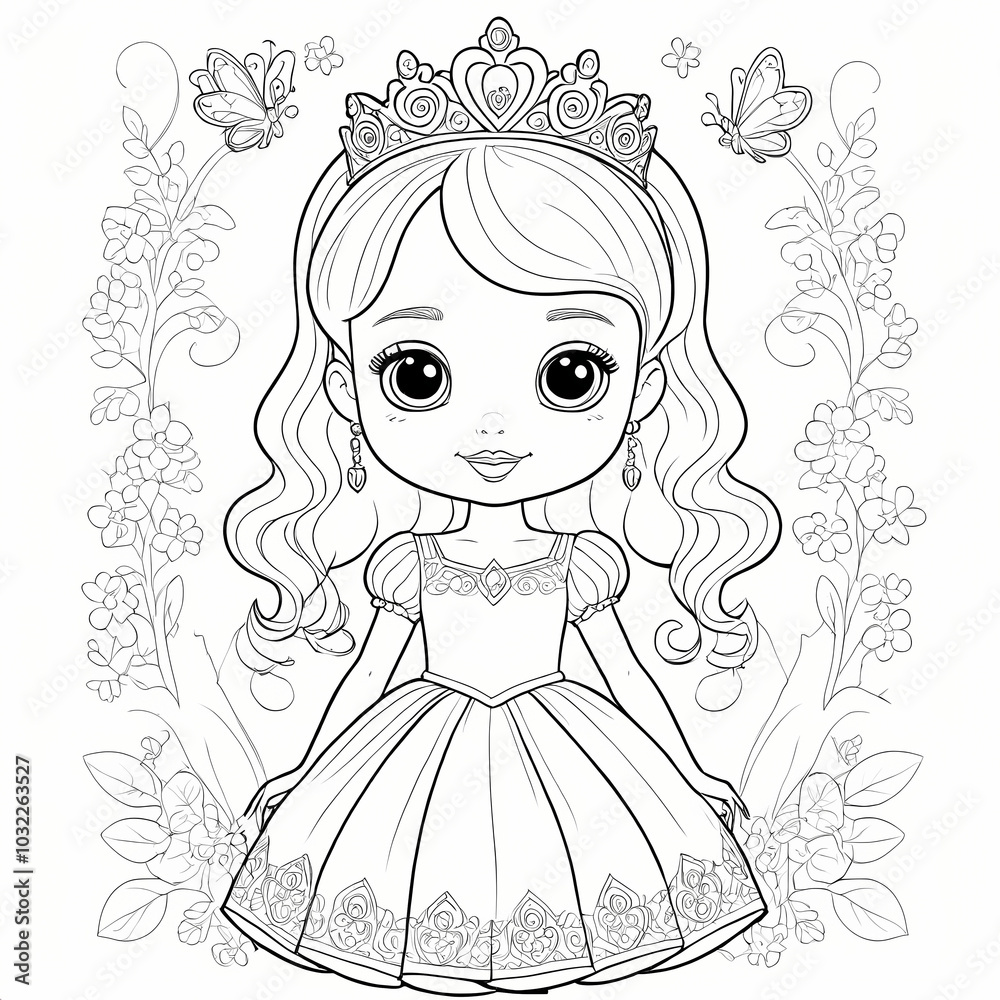 cute little princess coloring book page cute little princess coloring book page