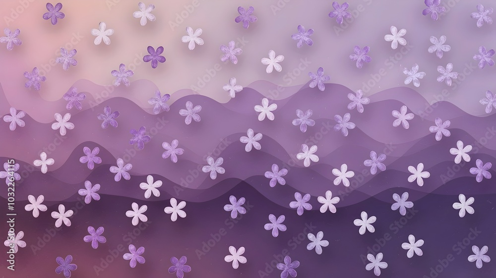 Soft purple pastel background with a lavender gradient and flowers Soft purple pastel background with a lavender gradient and flowers