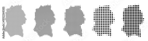 Wiltshire Map halftone in different sizes