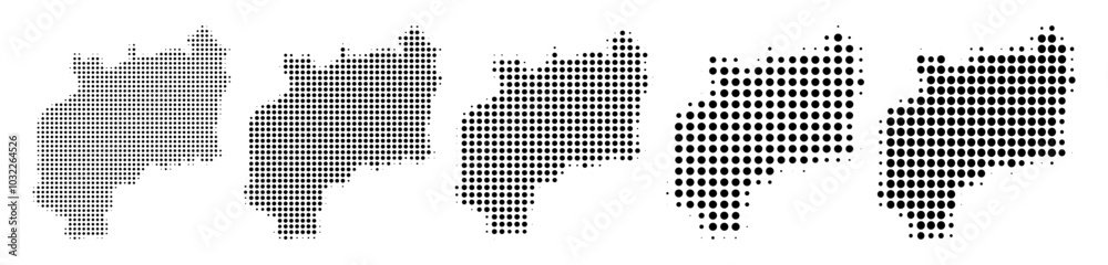Obraz premium Gloucestershire Map halftone in different sizes