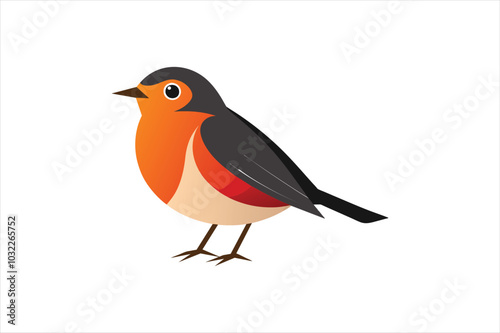  Robin bird different style vector artwork illustration.