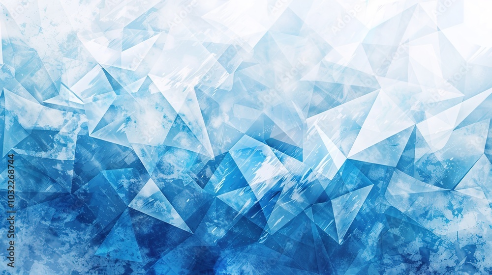 Naklejka premium Blue ice texture background with geometric shapes