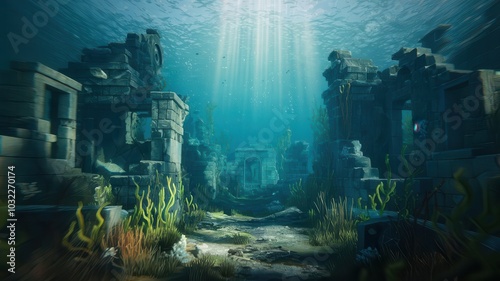 scene with fishes in aquarium