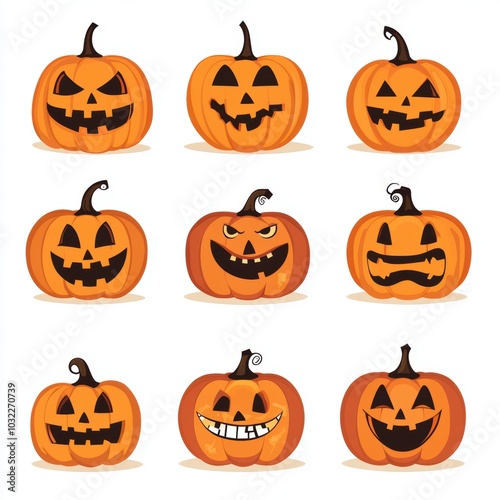 Halloween holiday carved pumpkin emoji chart