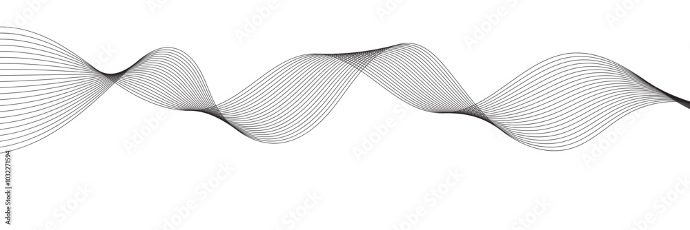 thin wavy abstract line vector, curve wave seamless pattern, wave line vector, sound wave, thin wave line vector illustration