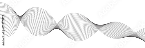 thin wavy abstract line vector, curve wave seamless pattern, wave line vector, sound wave, thin wave line vector illustration